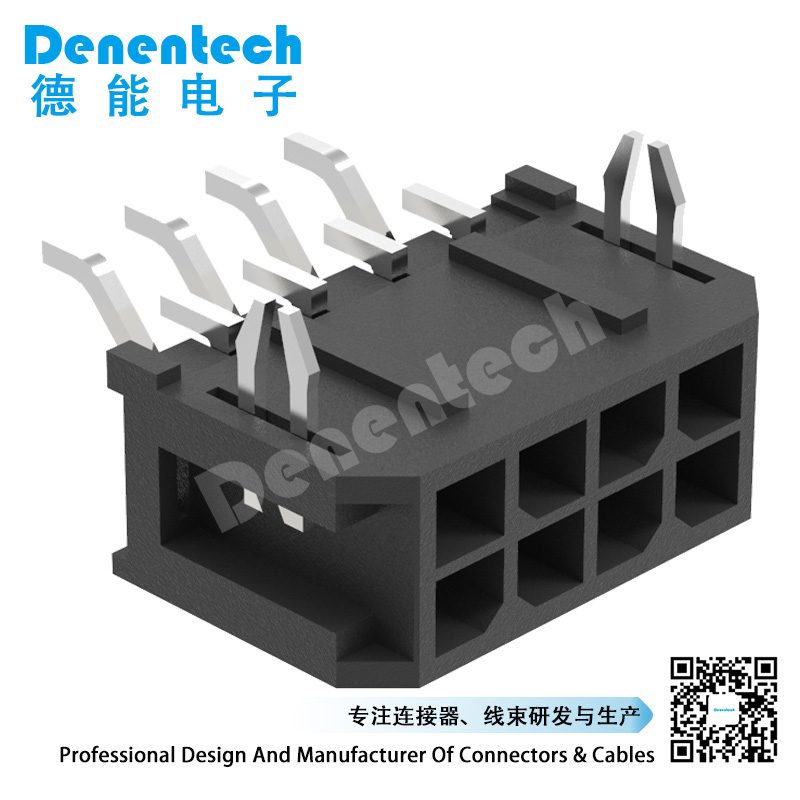 Denentech dual row right angle SMT 3.00mm pcb wafer housing connector with peg
